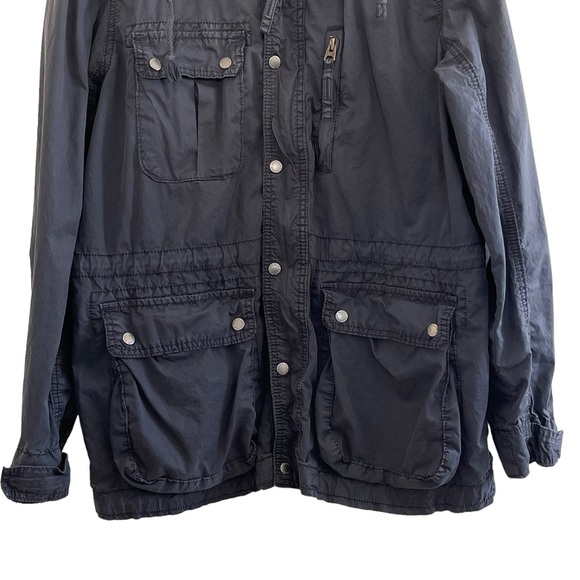 AMERICAN Eagle Oversized Cargo Utility Blue Military Spring Hooded Jacket - Picture 6 of 9